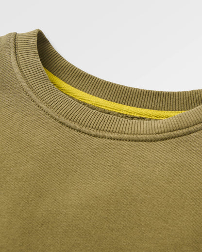 Slow Escape Recycled Cotton Sweatshirt - Dark Olive - Flatlay