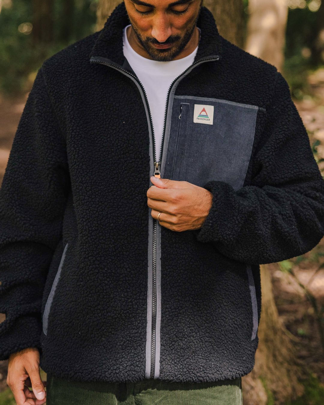 Trekker Recycled Deep-Pile Sherpa Fleece - Black