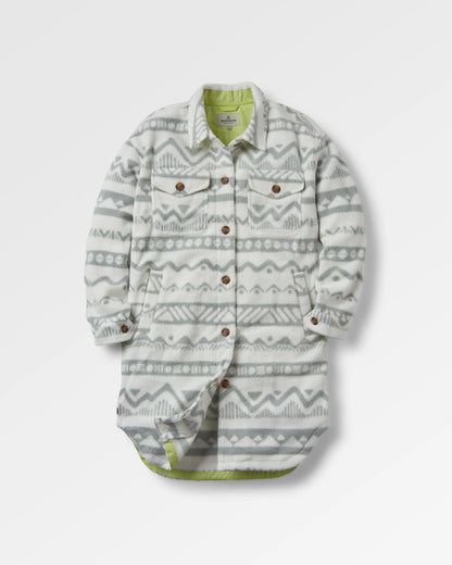 Cloudy 2.0 Recycled Sherpa Fleece Shirt - Mountain Geo Vintage White