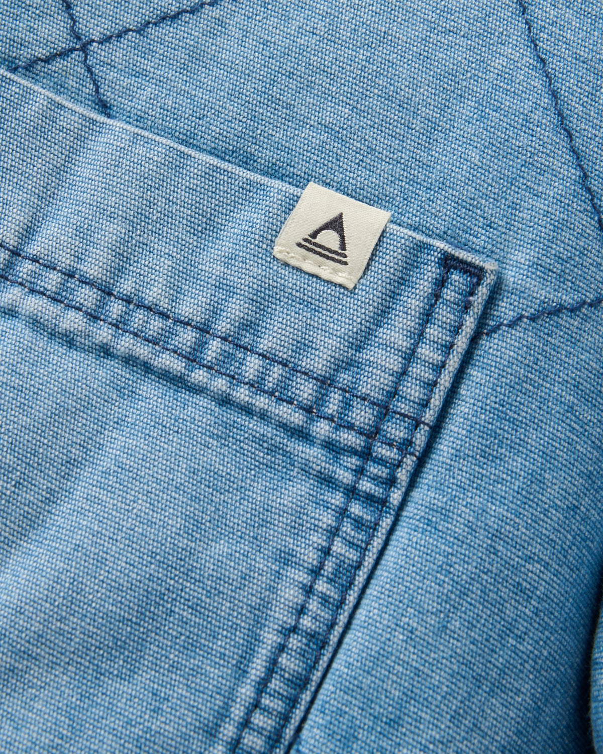 Lucia Sherpa Lined Denim Bomber Jacket - Denim Blue - Flatlay