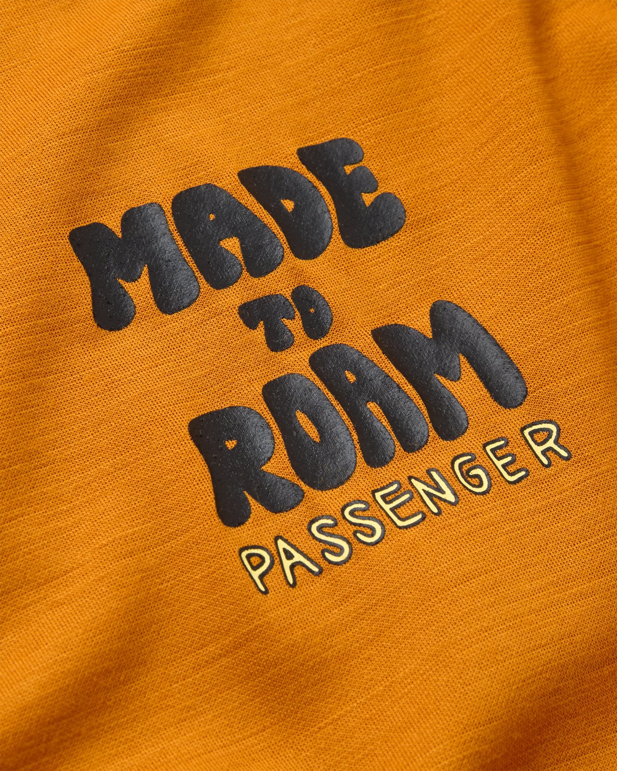 Camp Wild Lightweight Merino Blend T-Shirt - Retro Orange - Flatlay