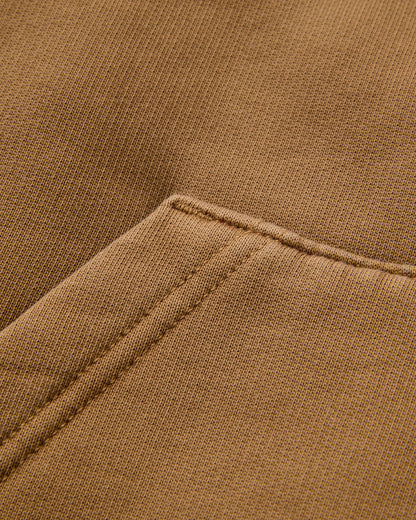 Downtime Heavyweight Hoodie - Caramel Brown - Flatlay