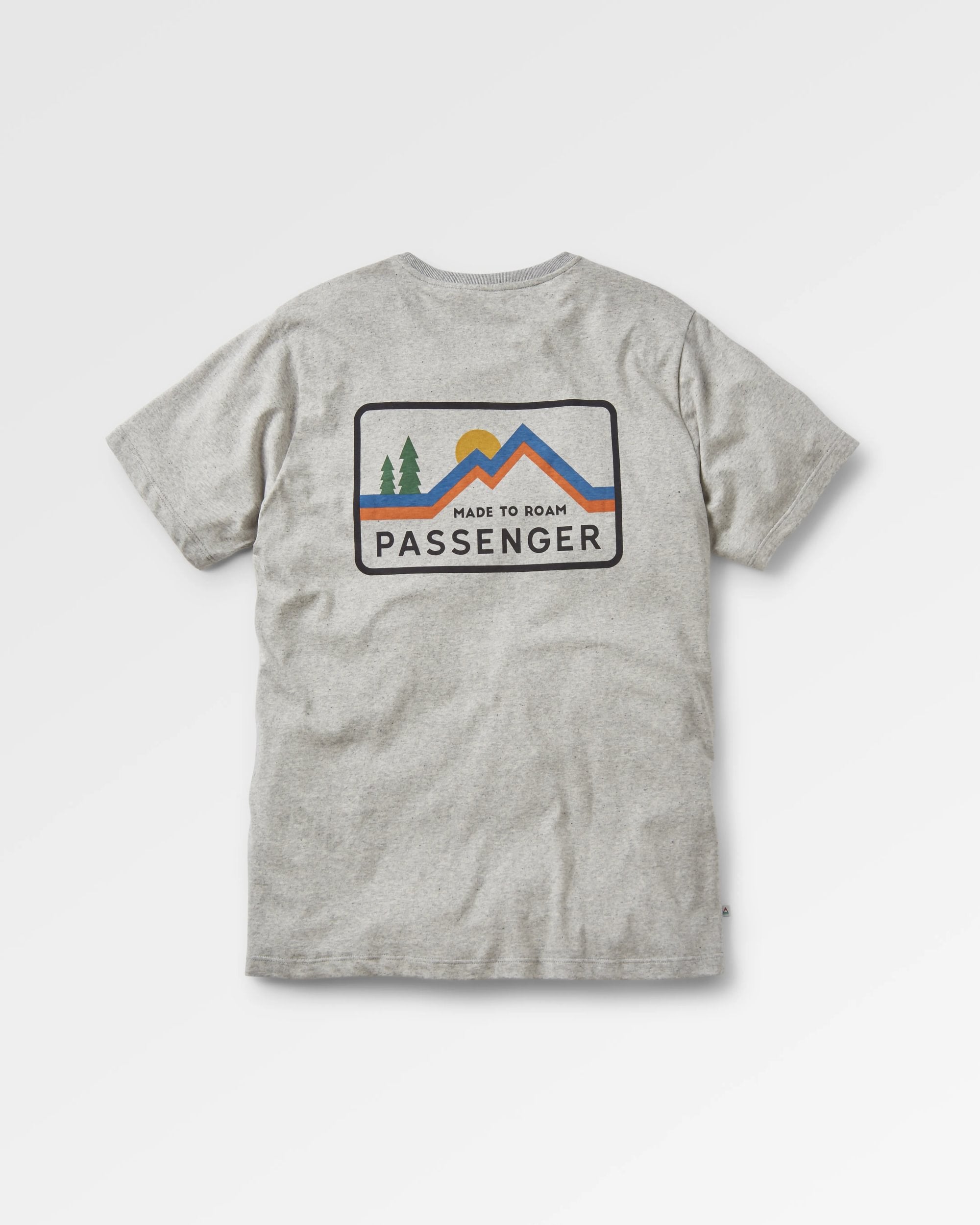 Made To Roam Recycled Cotton T-Shirt - Grey Marl - Flatlay