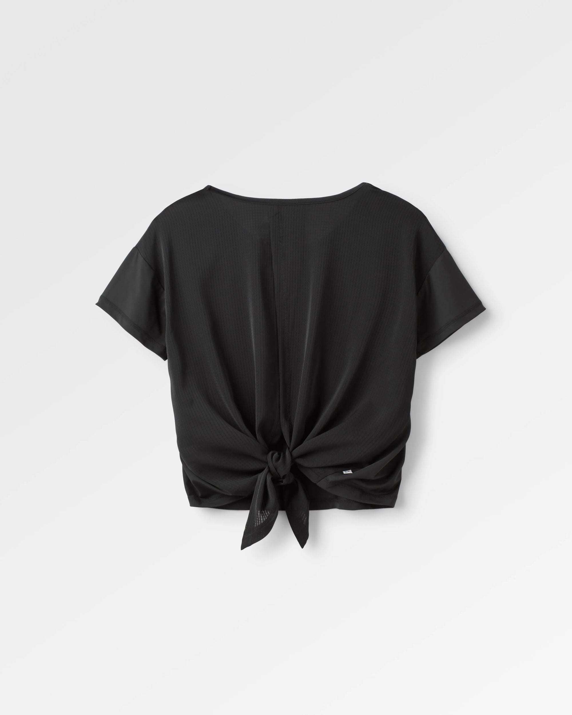 Chakra Tie Back Active Recycled T-Shirt - Black - Flatlay