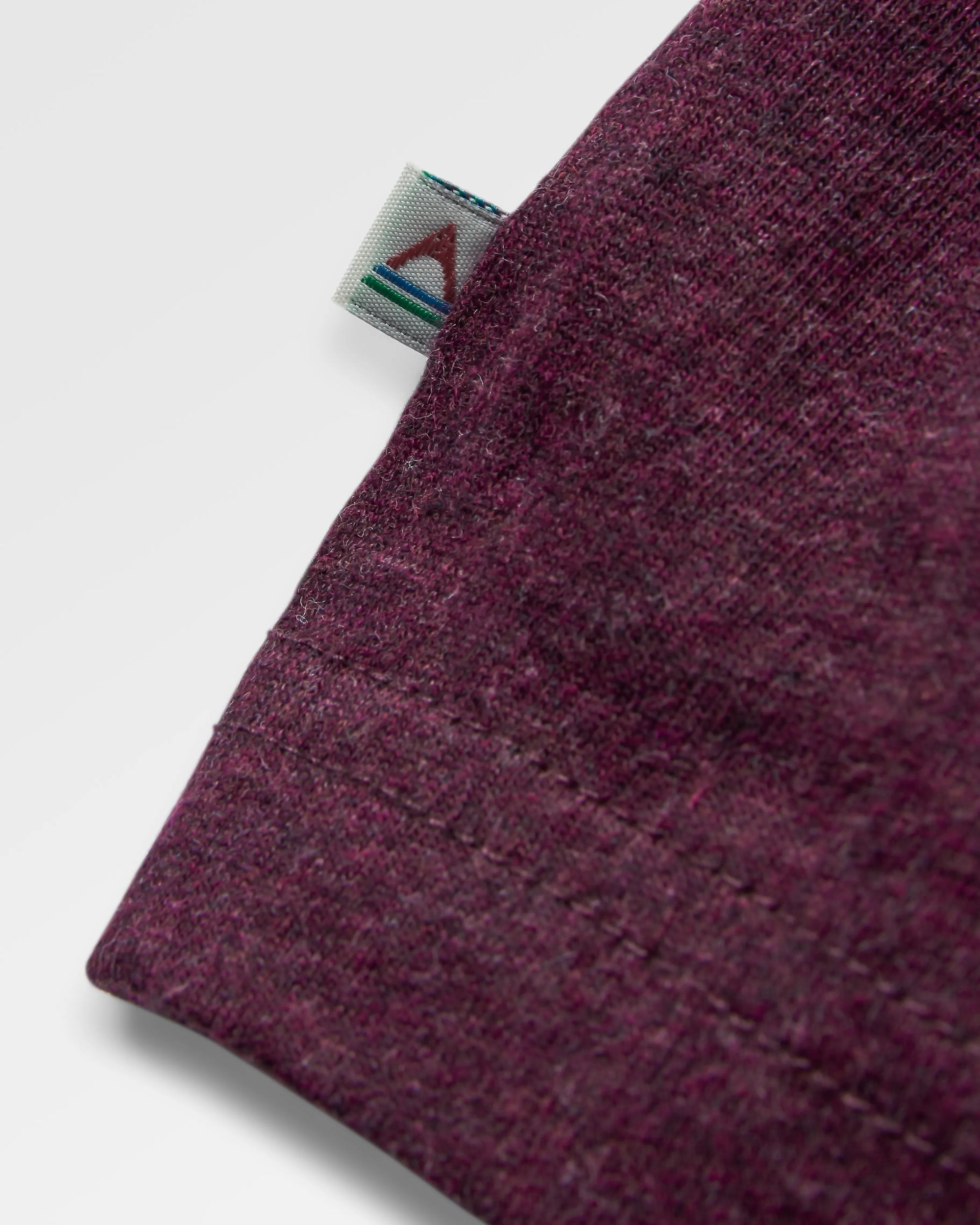 Heritage Organic Relaxed Fit T-Shirt - Wine Marl - Flatlay