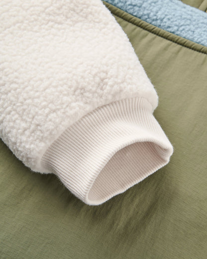 Alexander Sherpa Fleece - Dusty Olive/Faded Denim - Flatlay