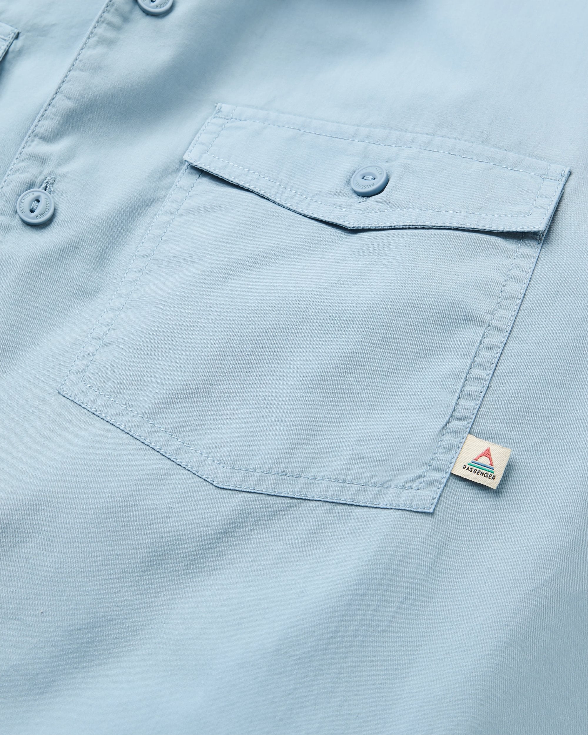 Acreage Organic Cotton LS Shirt - Faded Denim - Flatlay