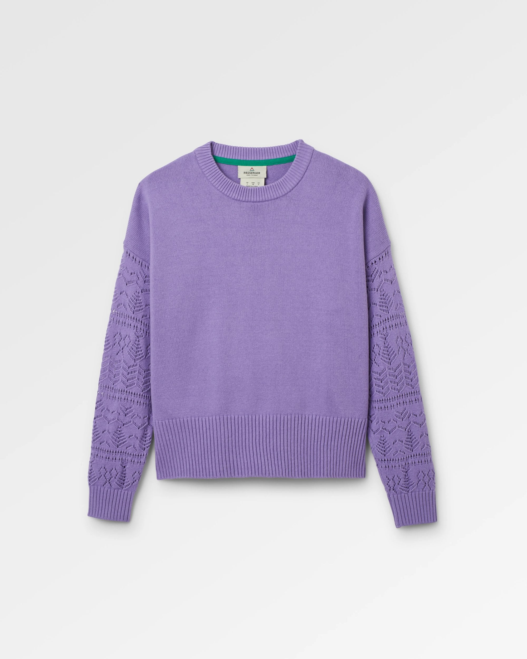 Grace Knitted Jumper - Retro Purple - Flatlay