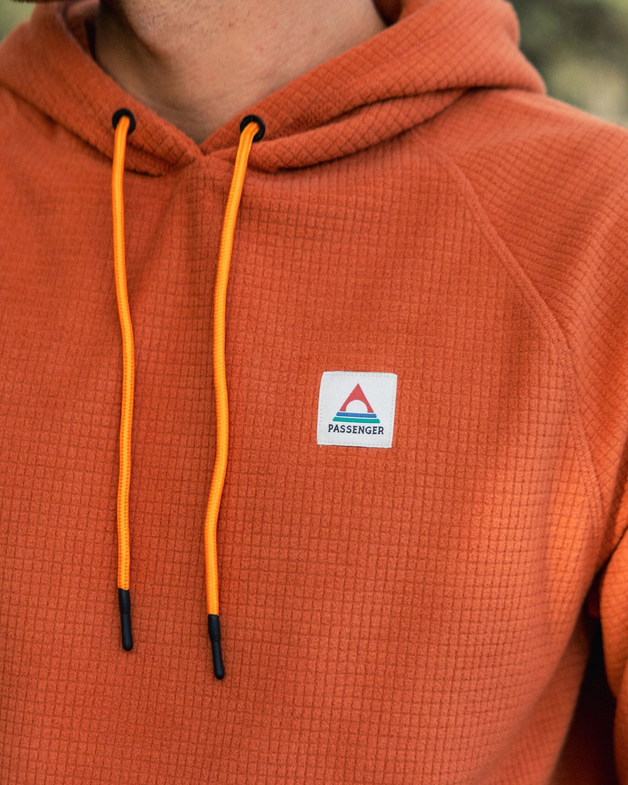 Point Recycled Grid Polar Fleece Hoodie - Baked Clay - Lifestyle