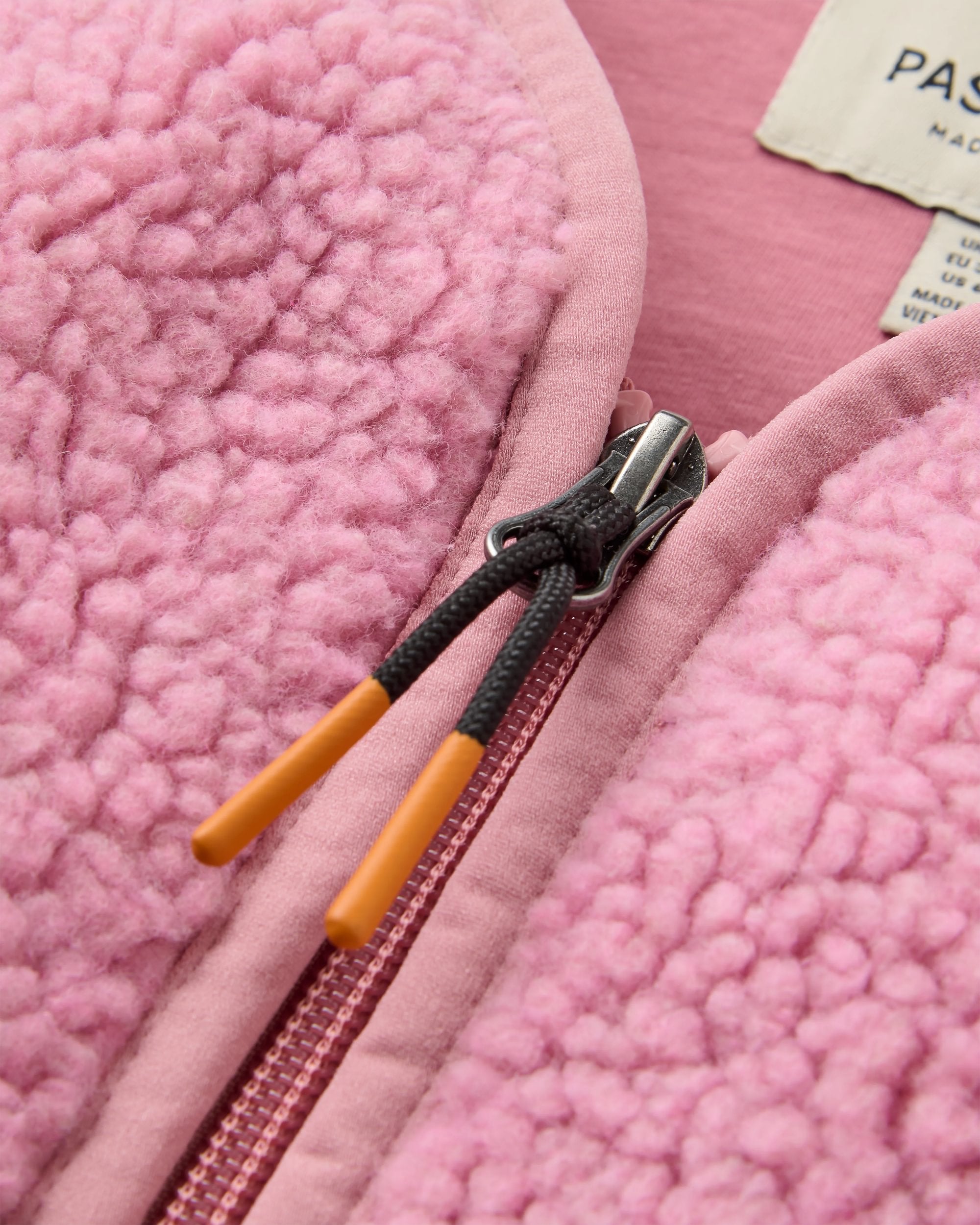 Tawny Collarless Deep-Pile Sherpa Gilet 2.0 - Pink Haze - Flatlay