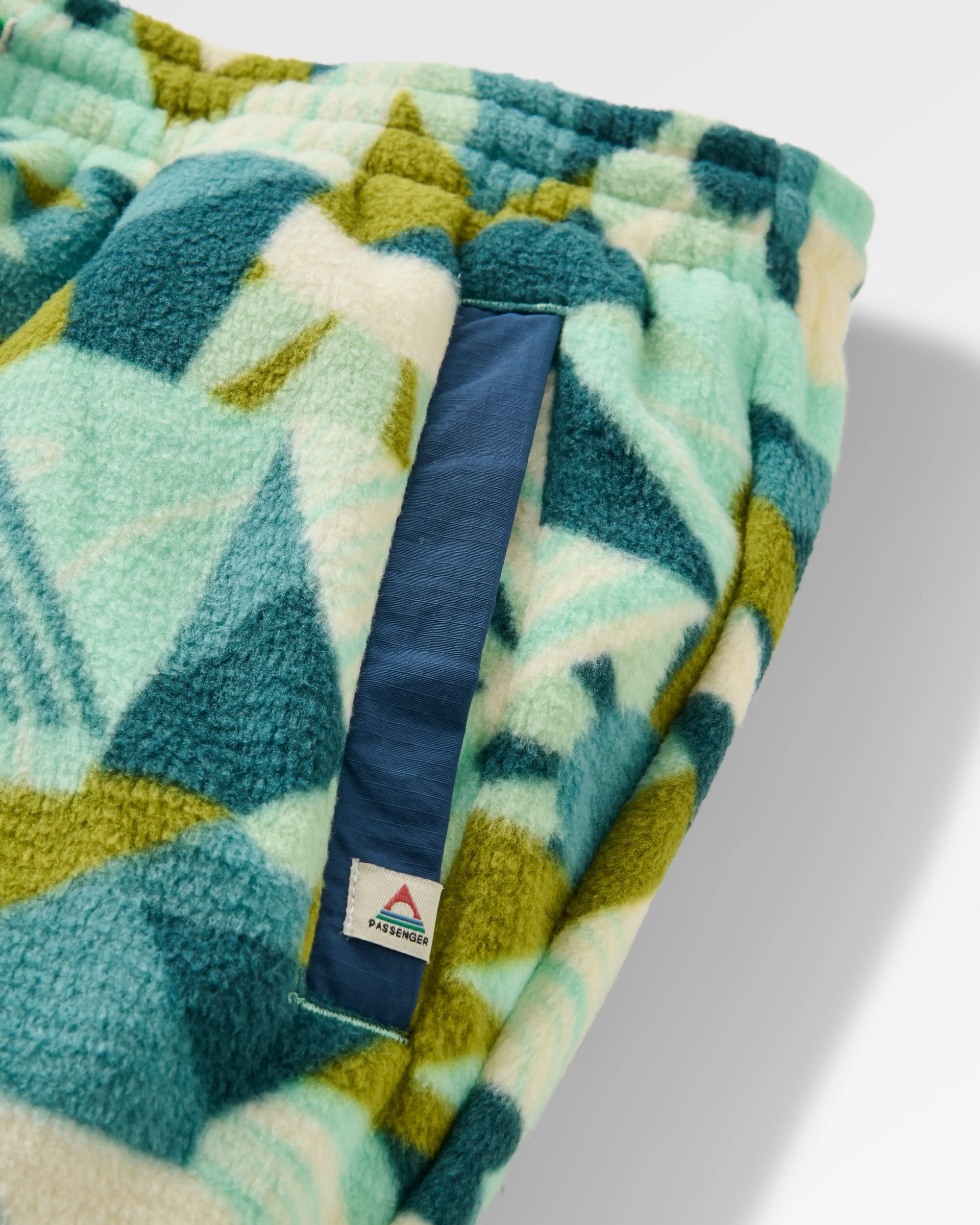 Ace Recycled Polar Fleece Joggers - Sun Patch Aquamarine - Flatlay