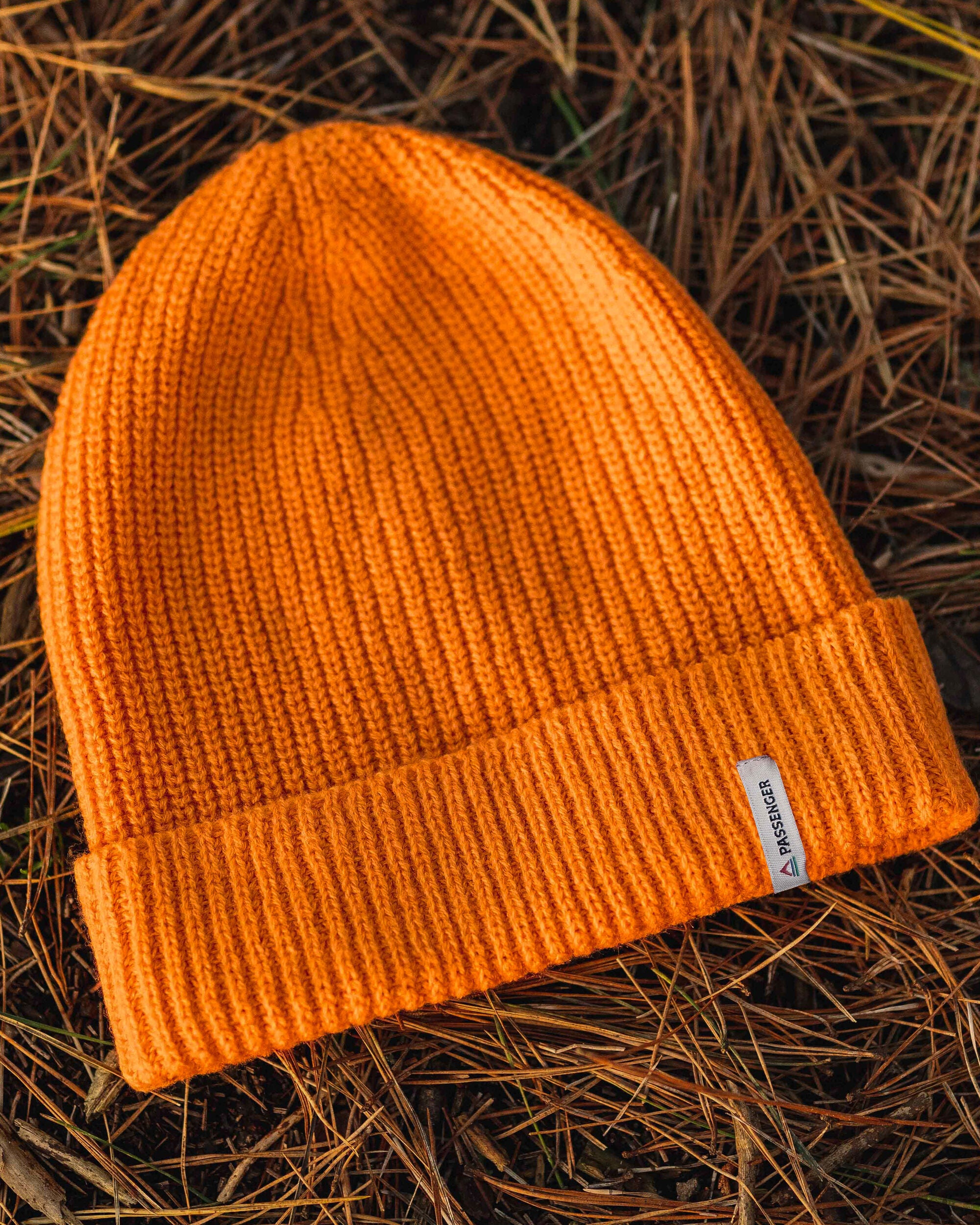 Compass Recycled Beanie - Sunrise Orange - Lifestyle