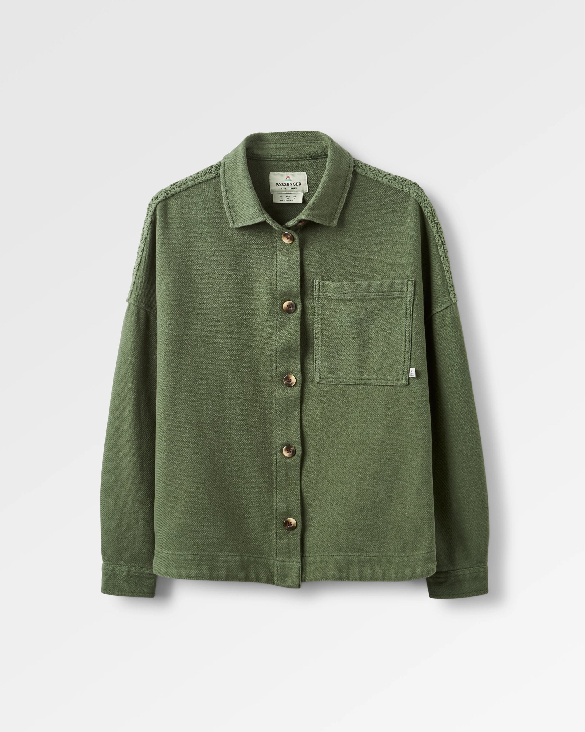 Maya Twill Overshirt - Wild Green - Flatlay