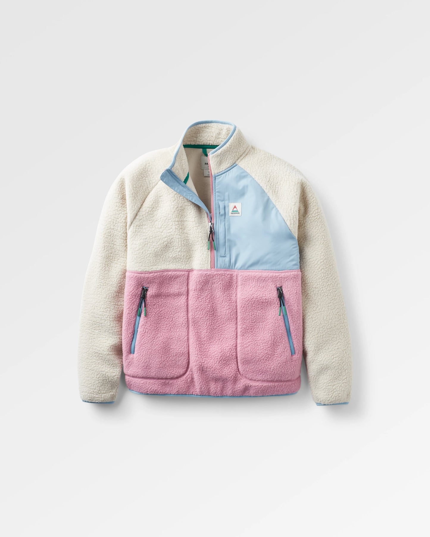 Home Recycled Sherpa Fleece - Oatmeal/Pink haze