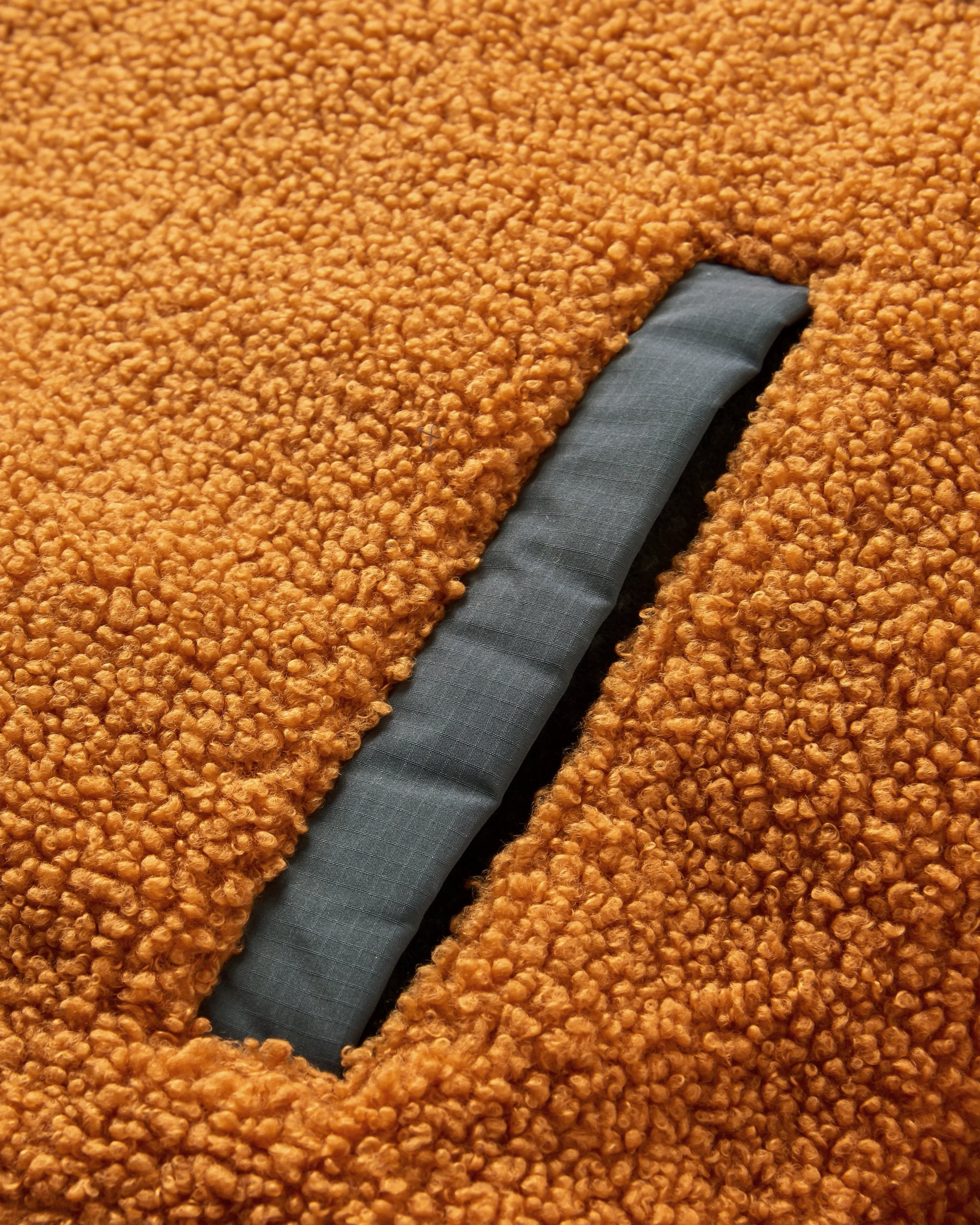 Woodland Recycled Polar-lined Sherpa Fleece - Retro Orange - Flatlay