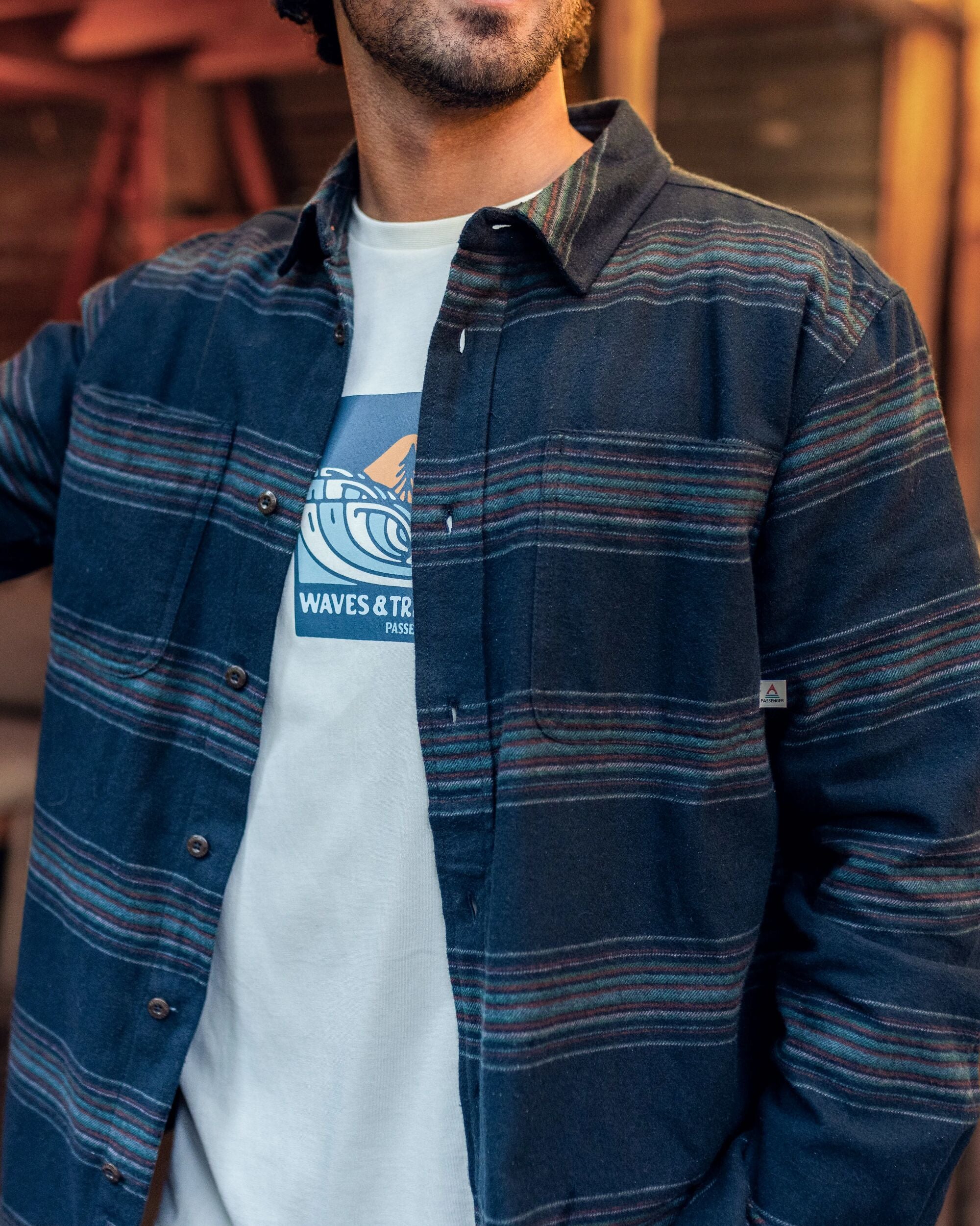 Backcountry Stripe Shirt - Black Stripe - Lifestyle