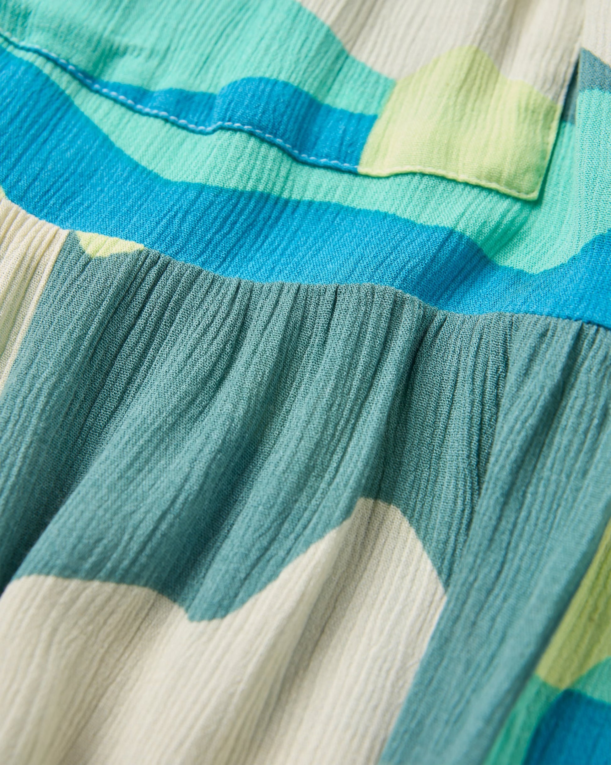 Dew EcoVero Woven Skirt - Vista Patchwork Aqua - Flatlay