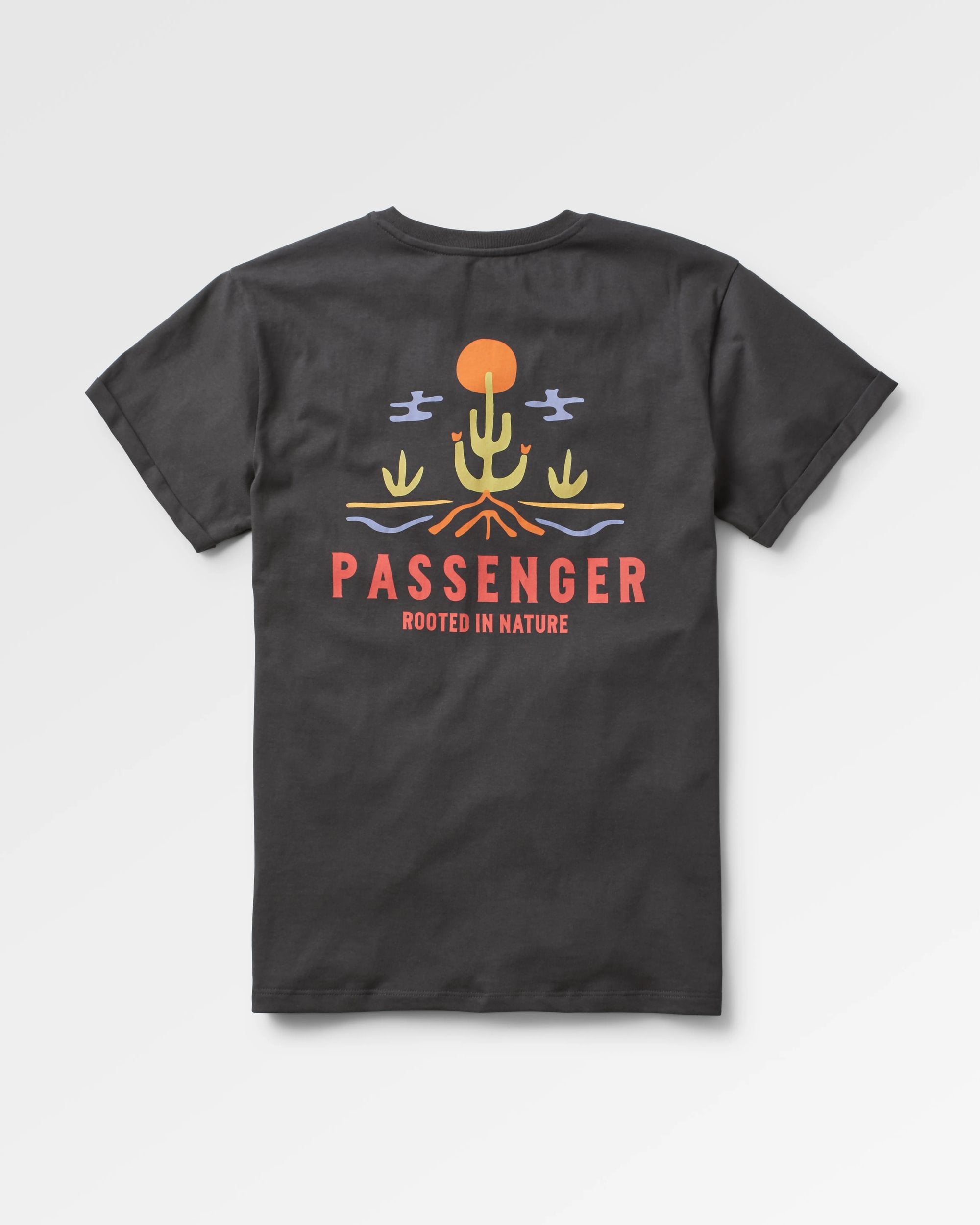 Planted Recycled Cotton T-Shirt - Black - Flatlay