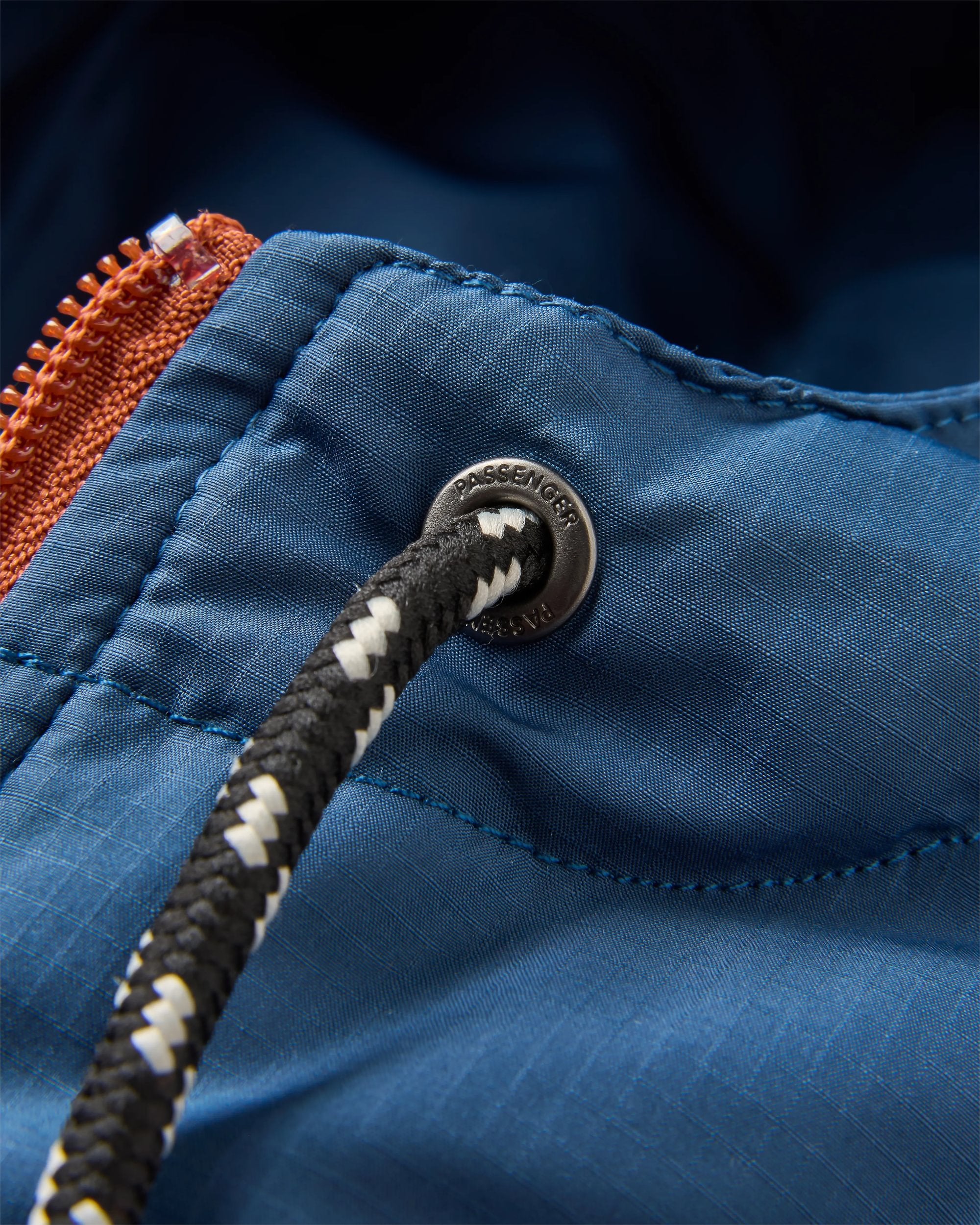 Woodland Hooded 1/2 Zip Recycled Polar Fleece - Baked Clay/Deep Navy - Flatlay