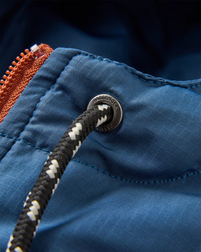 Woodland Hooded 1/2 Zip Recycled Polar Fleece - Baked Clay/Deep Navy - Flatlay