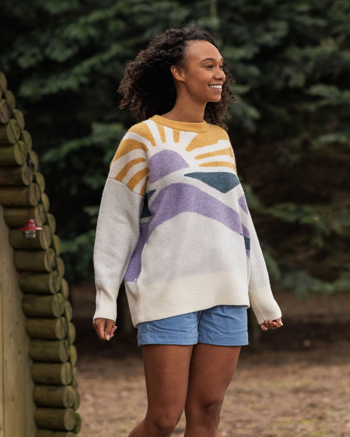 Sunsets Recycled Oversized Knitted Jumper Marshmallow – Passenger