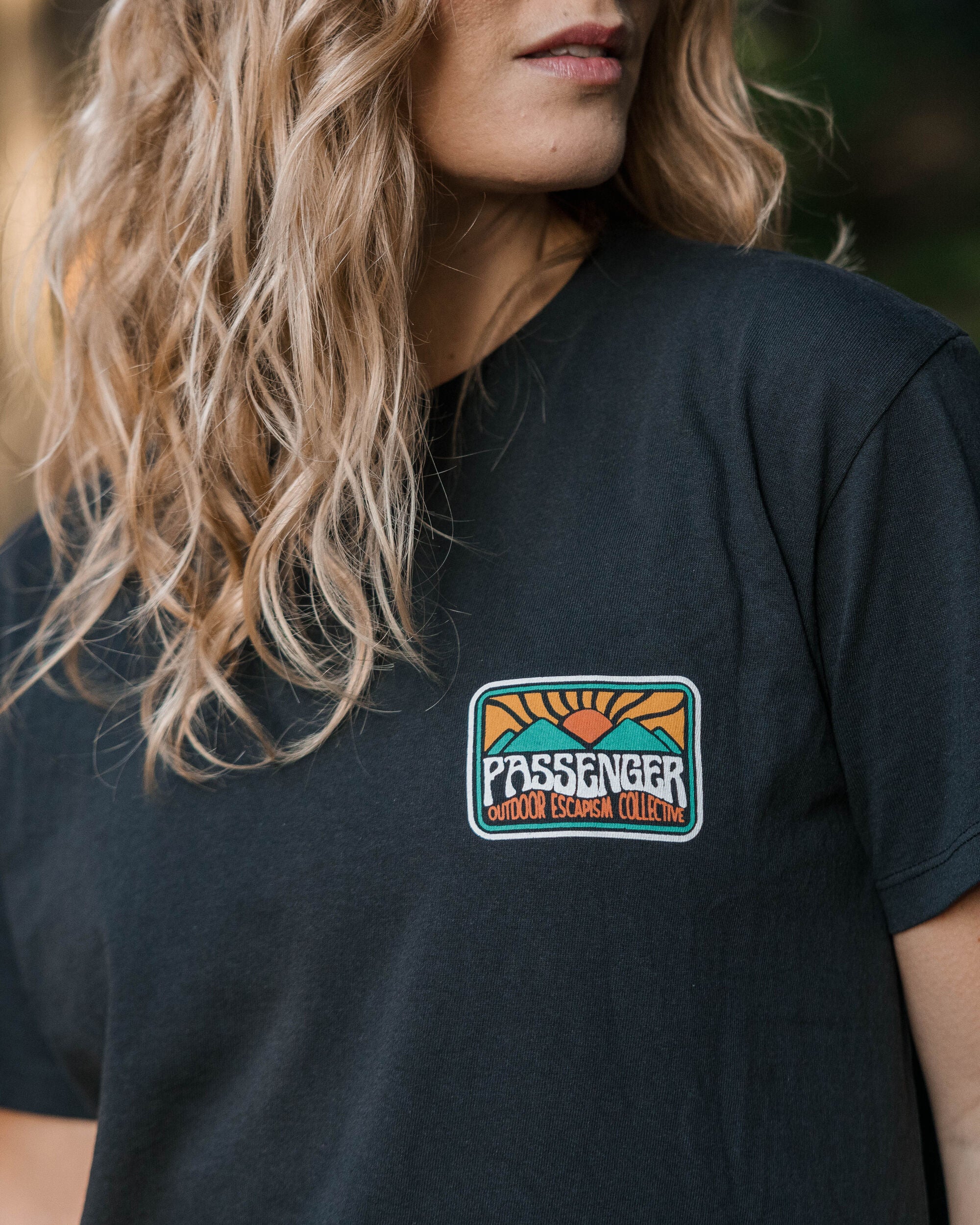 Golden Hour Recycled Cotton T-Shirt - Black - Lifestyle