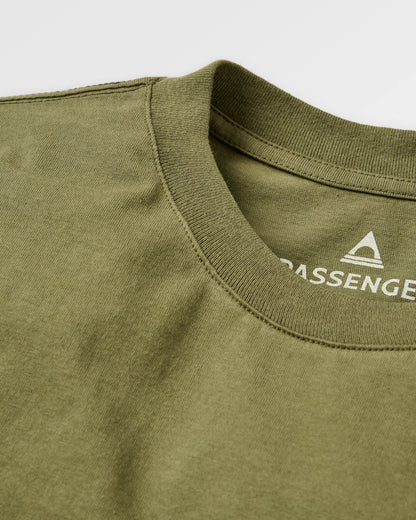 Laidback Recycled Cotton Relaxed Fit T-Shirt - Khaki - Flatlay