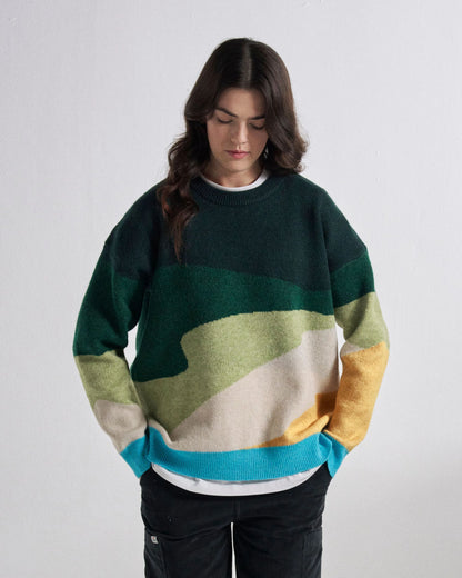 Scenic Recycled Knitted Jumper - Scenic Dark Fern - Studio Model
