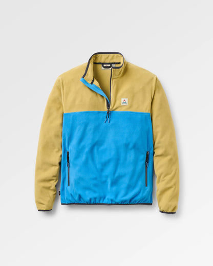 Set Off Polartec® 1/4 Zip Fleece - Warm Beige/Marine Blue - Flatlay