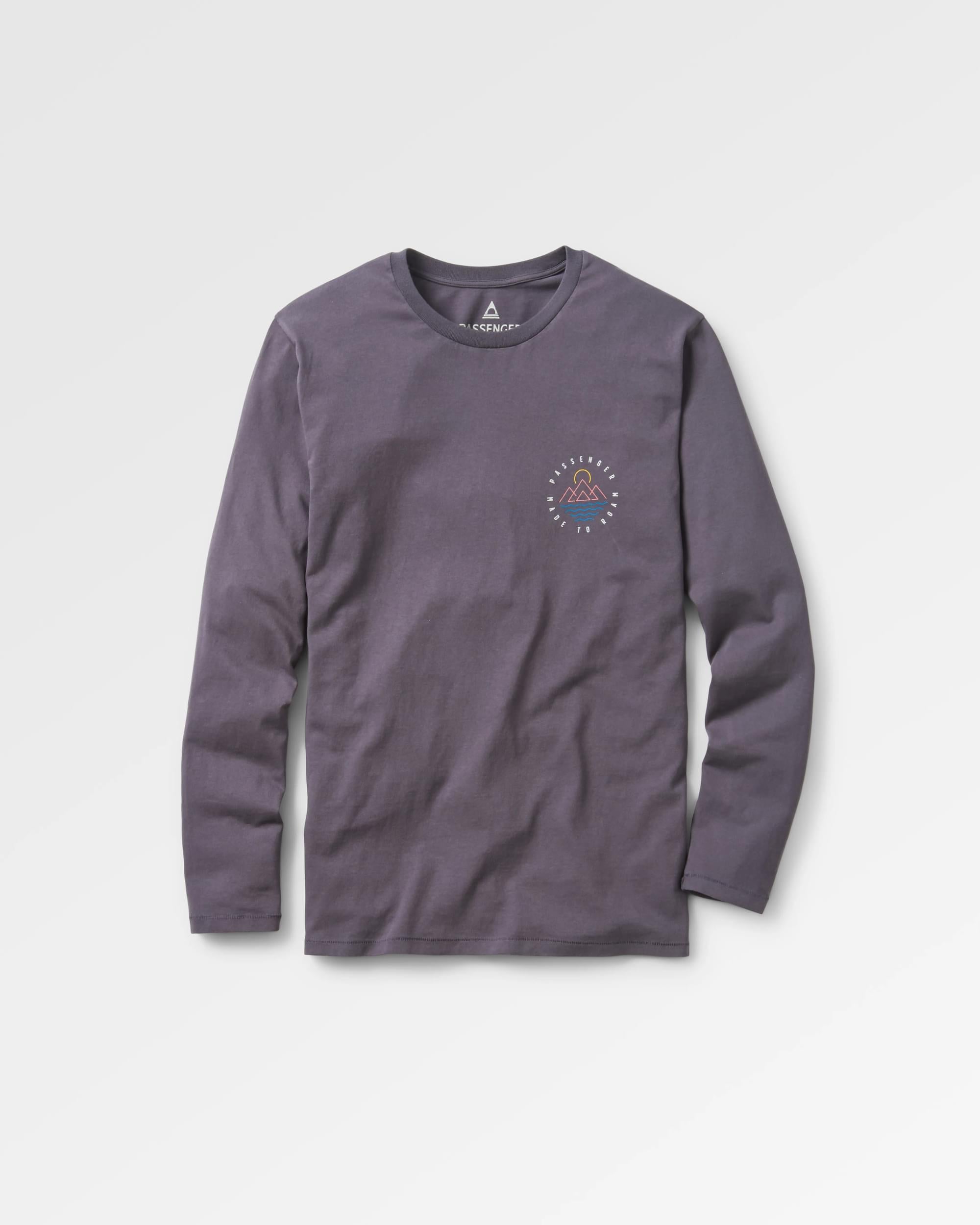 Escapism Recycled LS T-Shirt - Faded Black - Flatlay