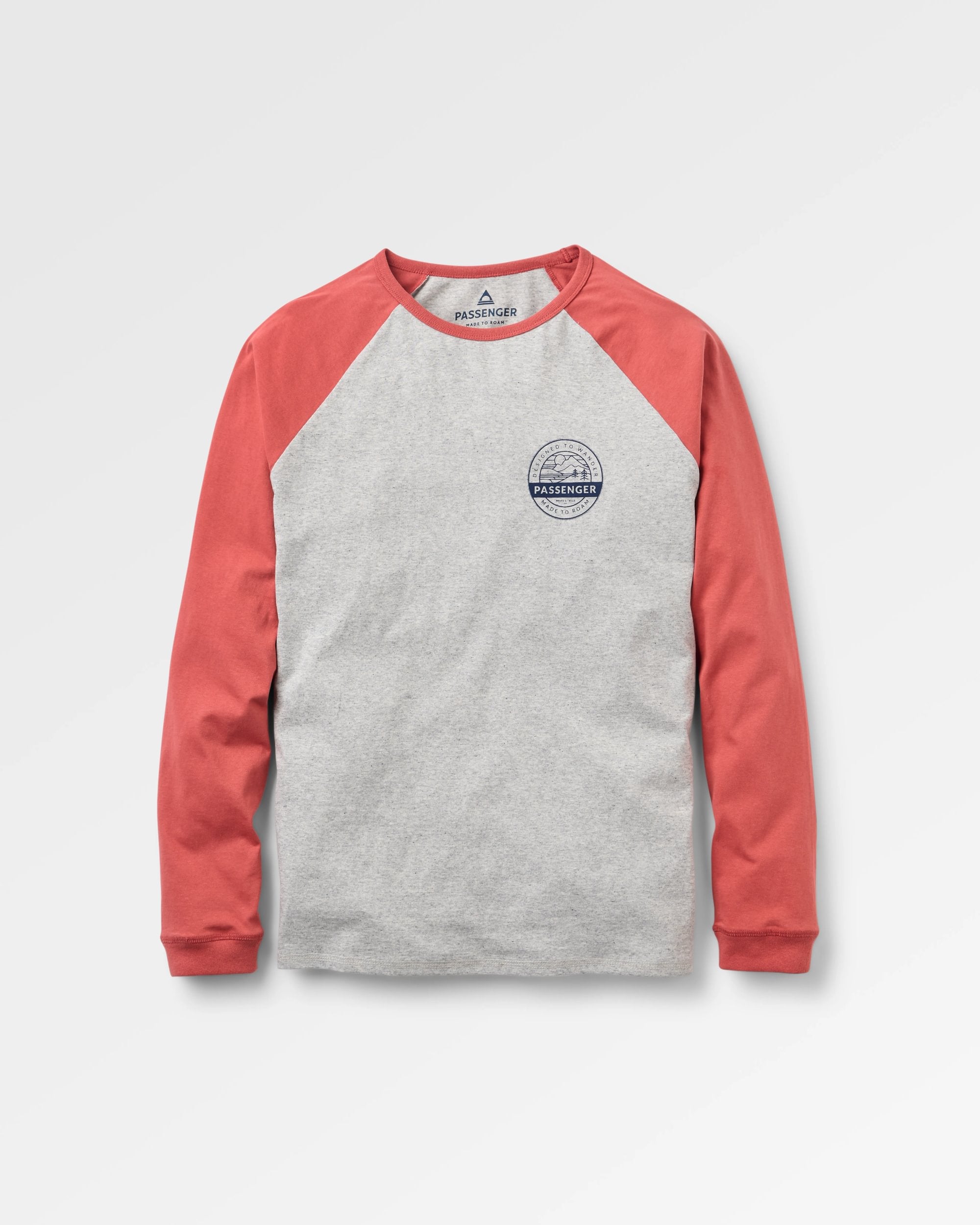 Odyssey Raglan LS T-Shirt - Redwood/Grey Marl - Flatlay