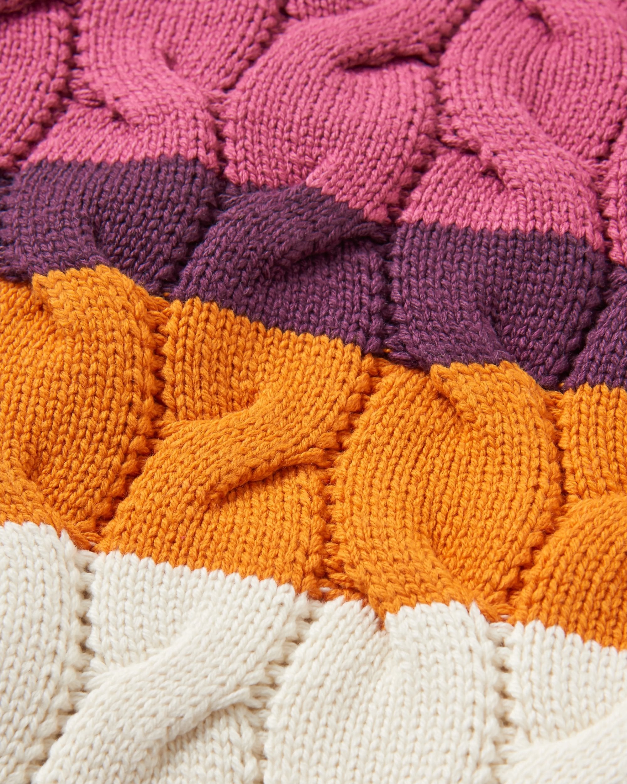 Comfort Organic Cotton Knitted Jumper - Rhubarb Multi Stripe - Flatlay