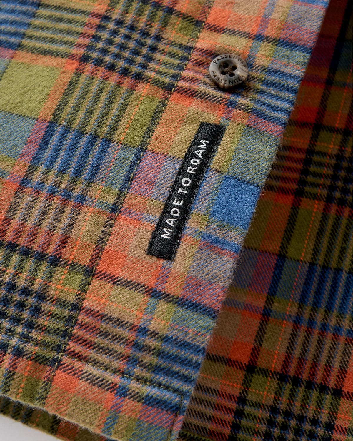 Backcountry Flannel Check Shirt - Khaki/Dark Denim Check - Flatlay