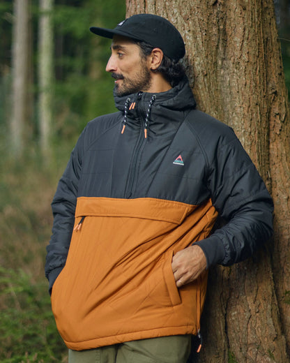 Oceanic Recycled Insulated Anorak - Black/Retro Orange  - Lifestyle