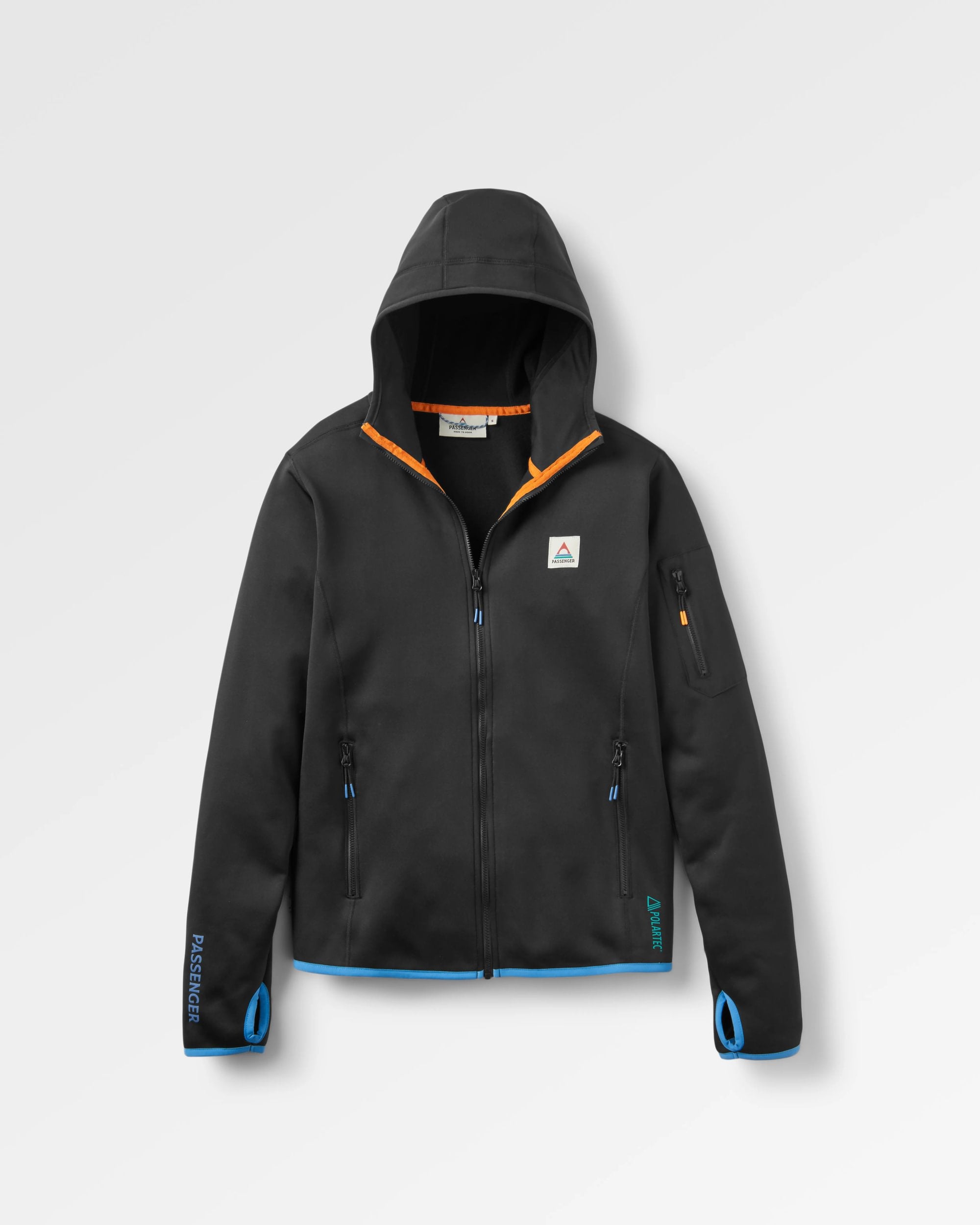 Wintergreen Recycled Polartec® Fleece Hoodie - Black - Flatlay