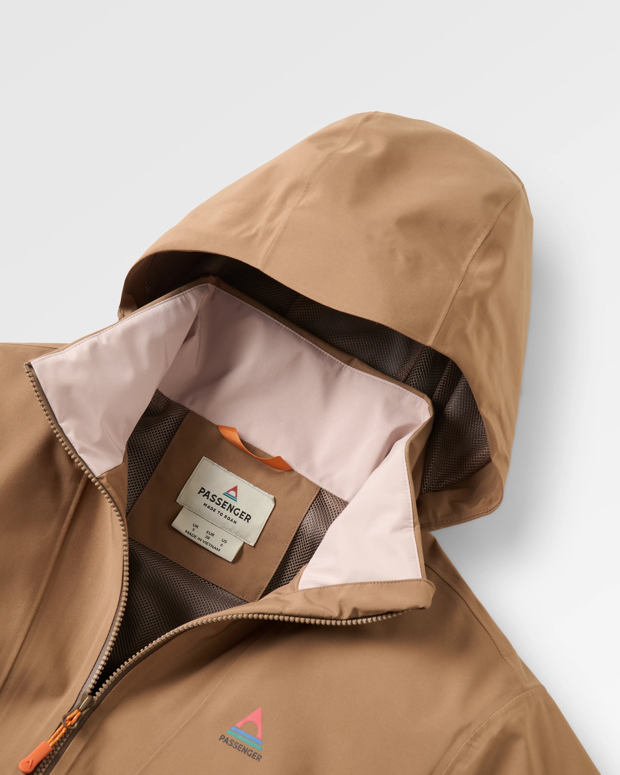 Skyline Recycled Waterproof Anorak - Caramel/Stone - Flatlay
