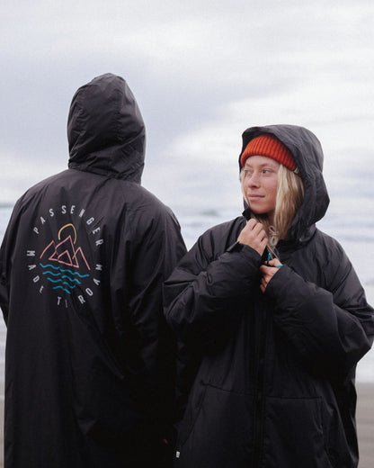 Escapism Recycled Sherpa Lined Changing Robe - Black - Lifestyle