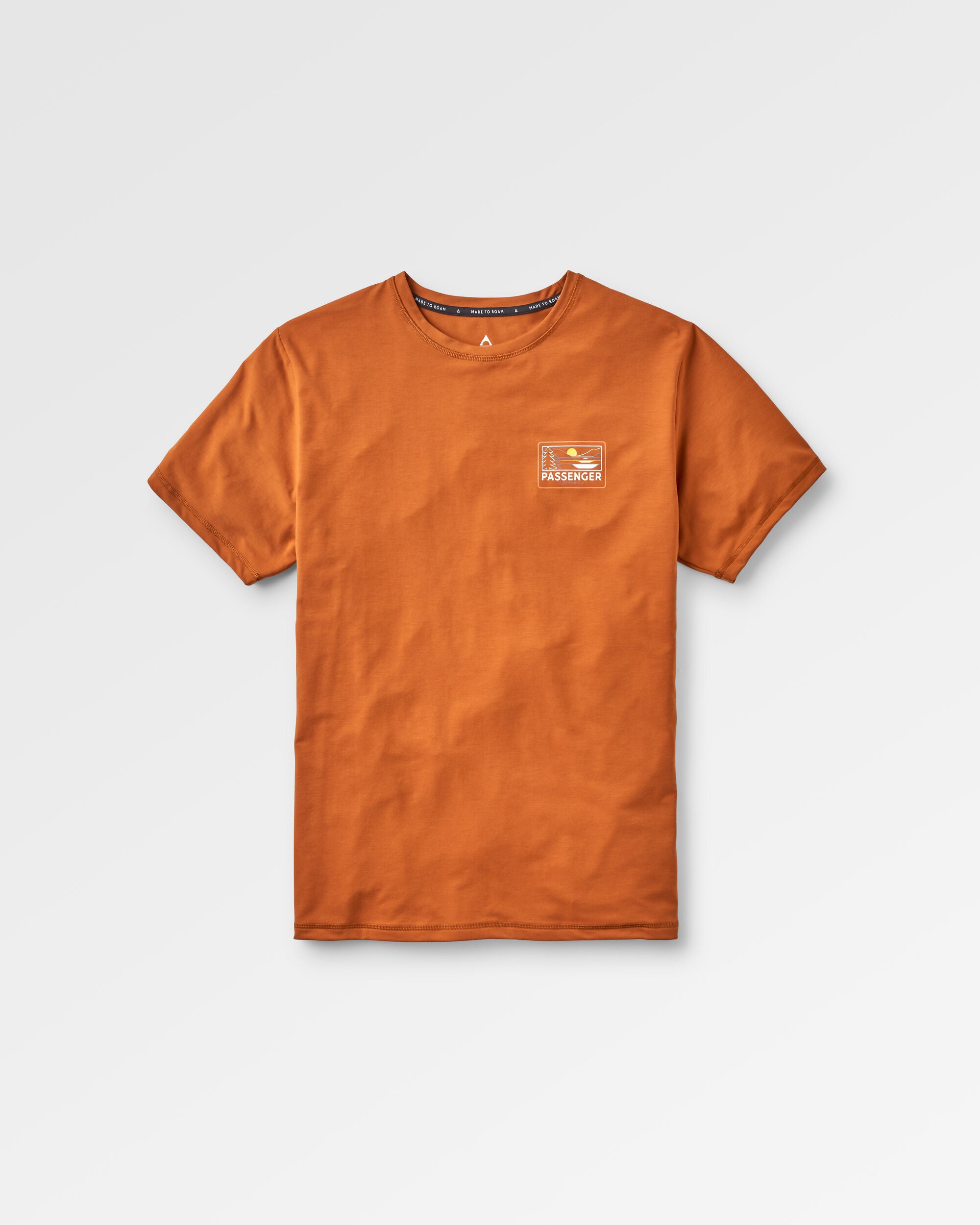 Roamer Men's Recycled Active T-Shirt - Glazed Ginger - Flatlay