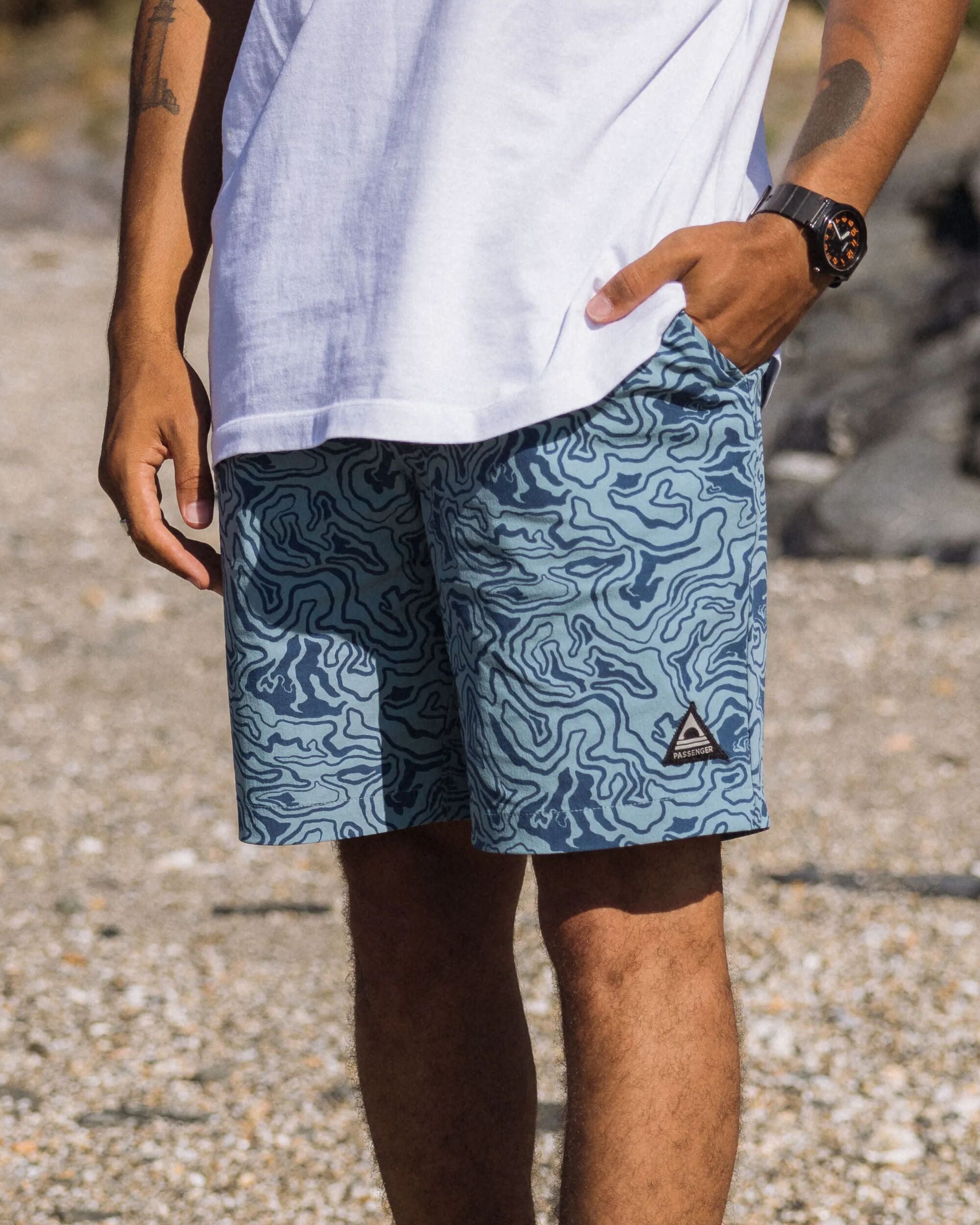 Drifter NetPlus® Swim Lined Short - Strata Swirl Arctic - Lifestyle