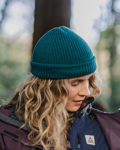 Compass Recycled Beanie - Shaded Spruce - Lifestyle - Female