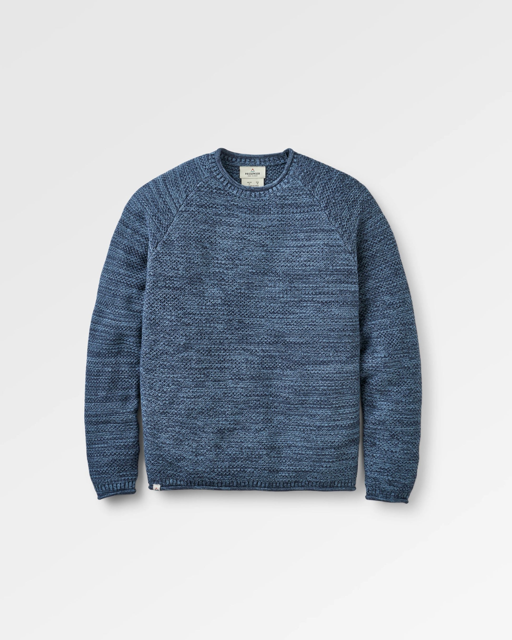 Shore Organic Cotton Knit Jumper - Rich Navy - Flatlay