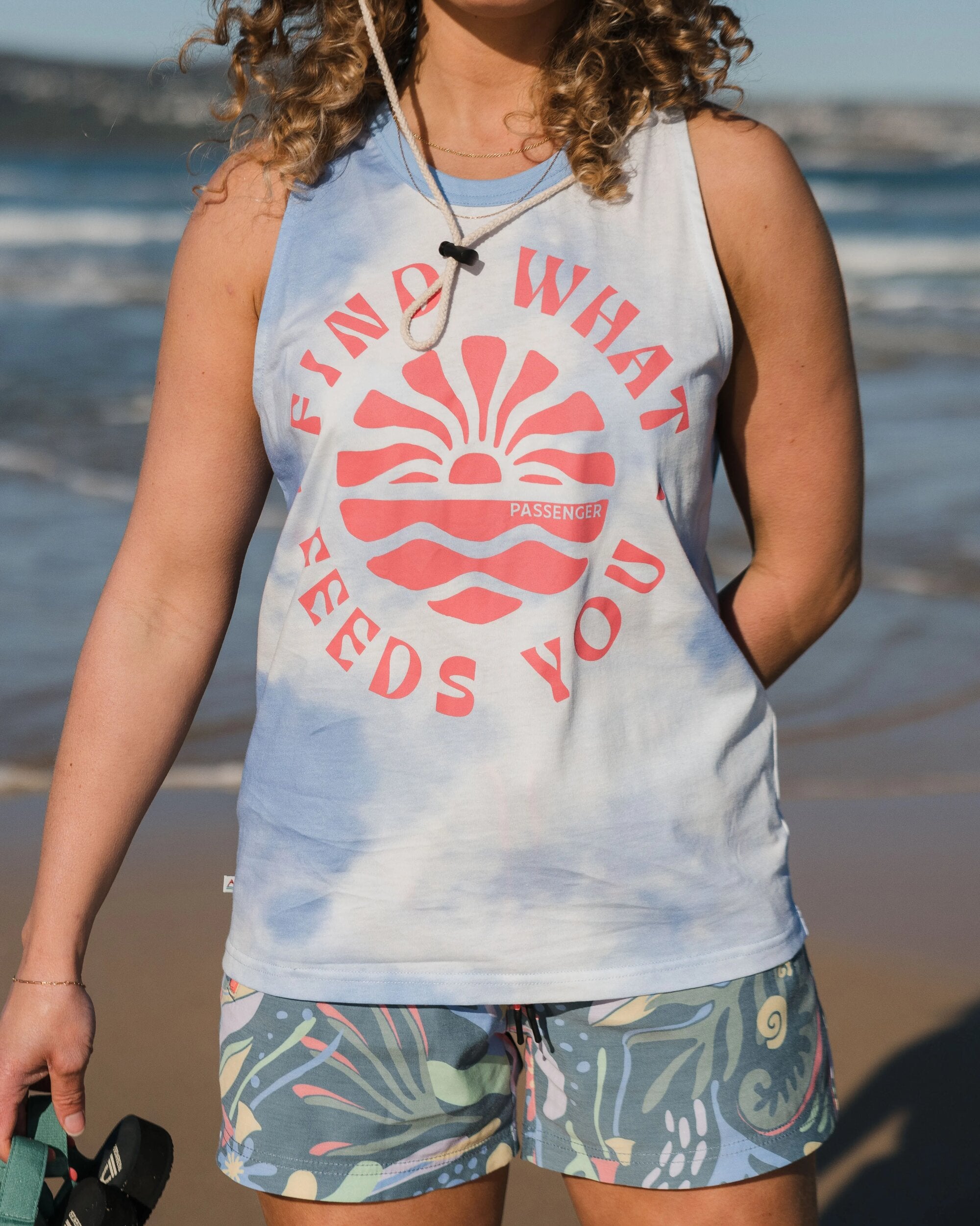 Discovery Organic Cotton Vest - Tie Dye Cornflower - Lifestyle