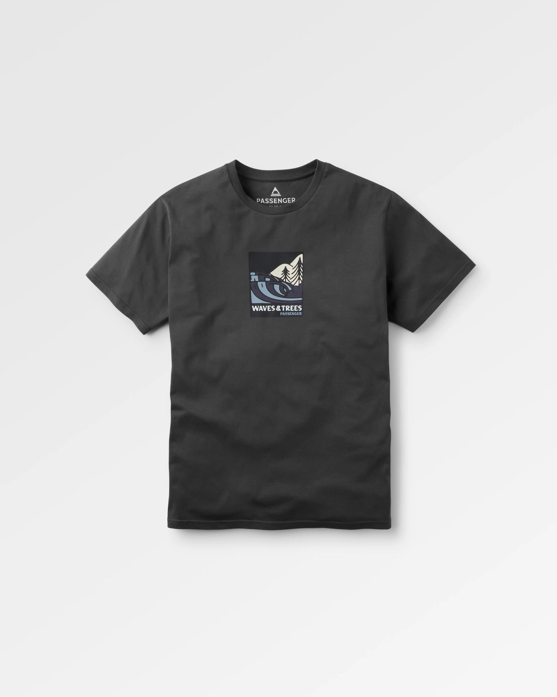 Waves & Trees Organic Cotton T-Shirt - Charcoal