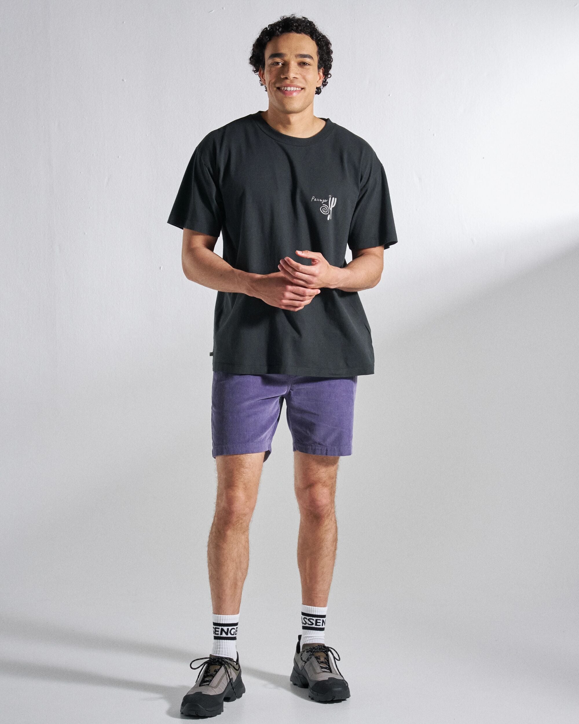 Men's Roam Further T-Shirt - Black - Studio Model