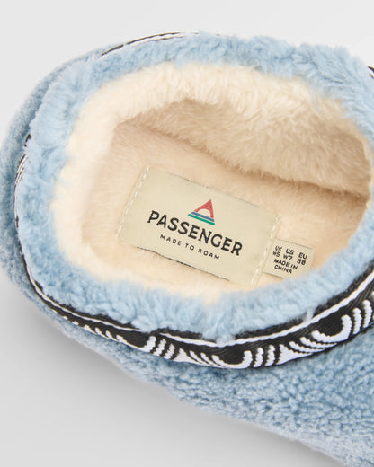 Ember Sherpa Fleece Slipper - Faded Denim - Flatlay