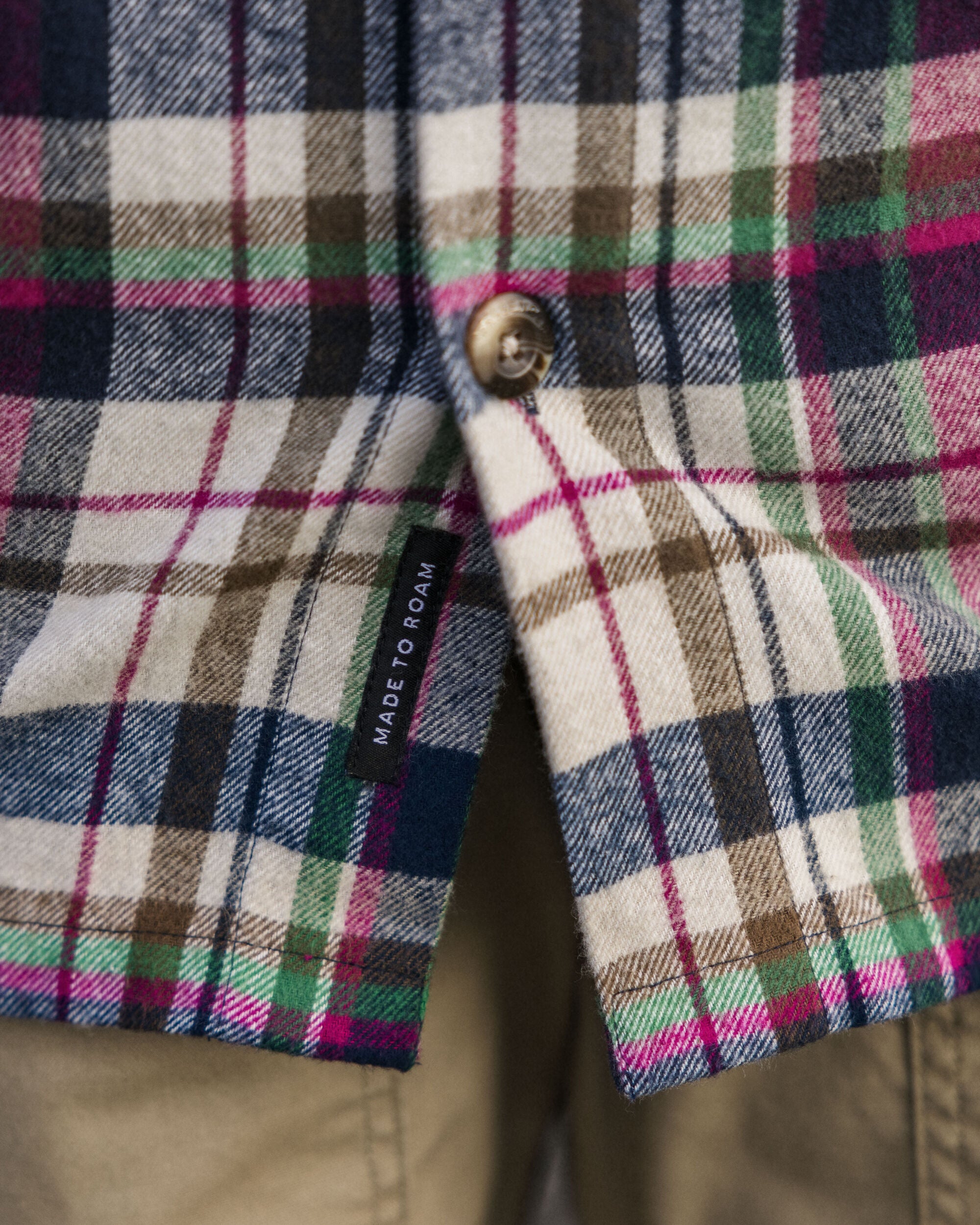 Rustic Organic Cotton Heavyweight Overshirt - Off White Check - Lifestyle