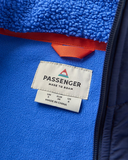 Oak Teddy Long Line Fleece - Electric Blue - Flatlay