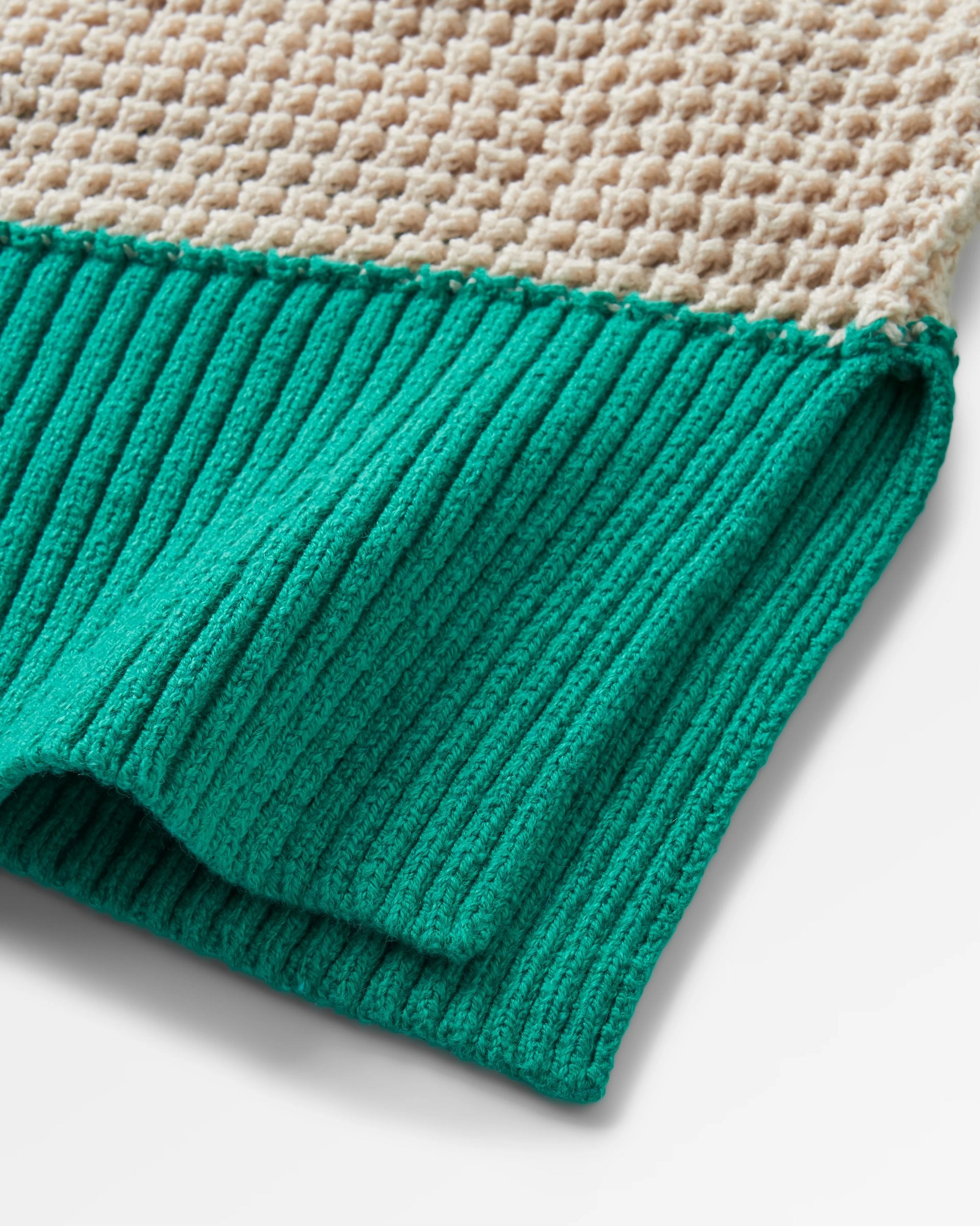 Reflection Stripey Jumper - Vintage White/Greenlake Stripe - Flatlay