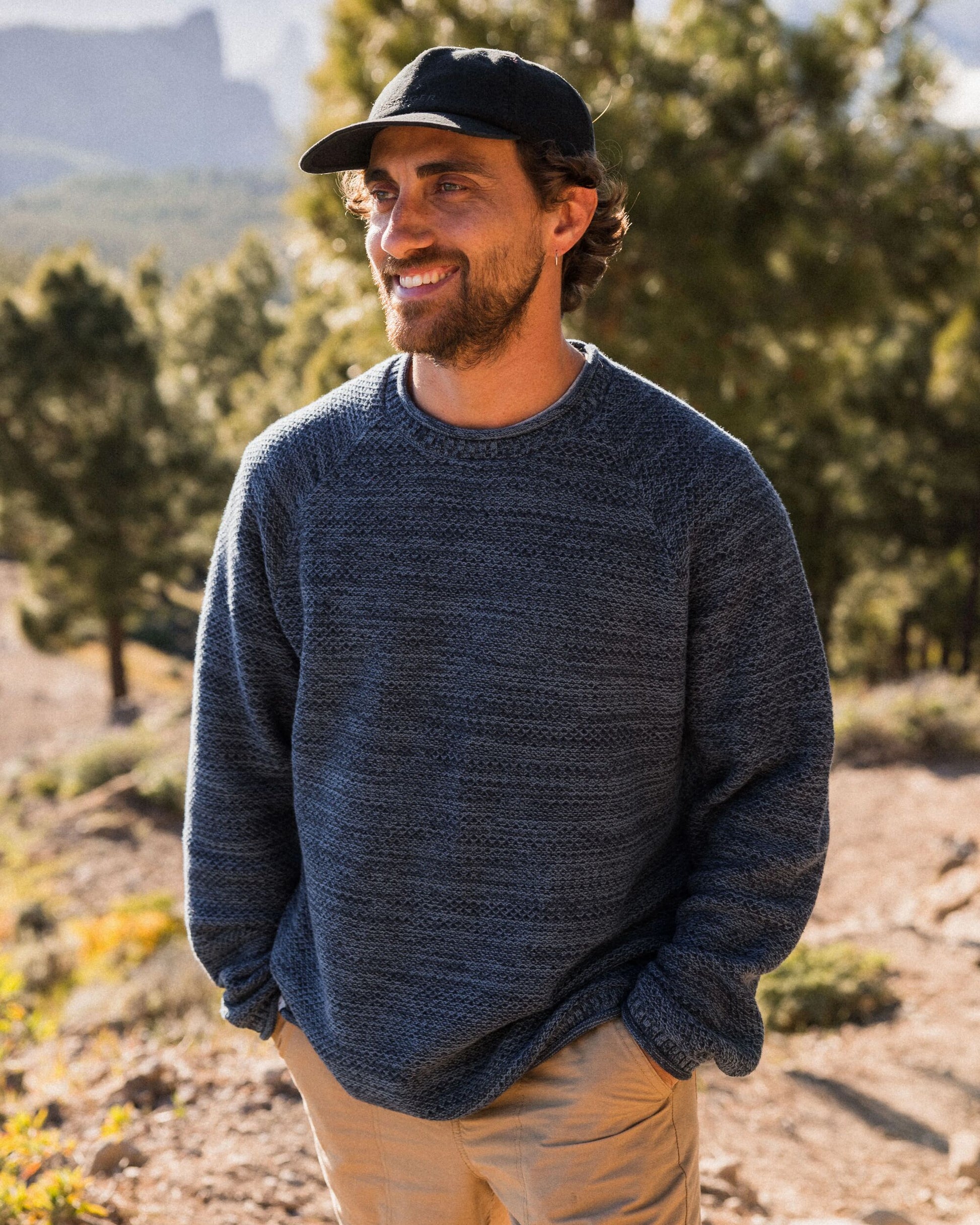 Shore Organic Cotton Knit Jumper - Rich Navy - Lifestyle