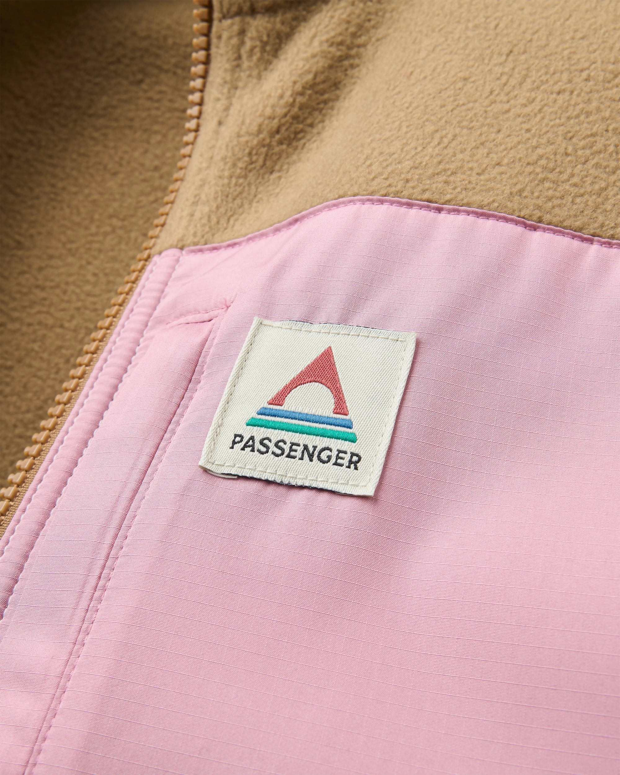 Caspian Full Zip Recycled Polar Fleece - White Sand - Flatlay